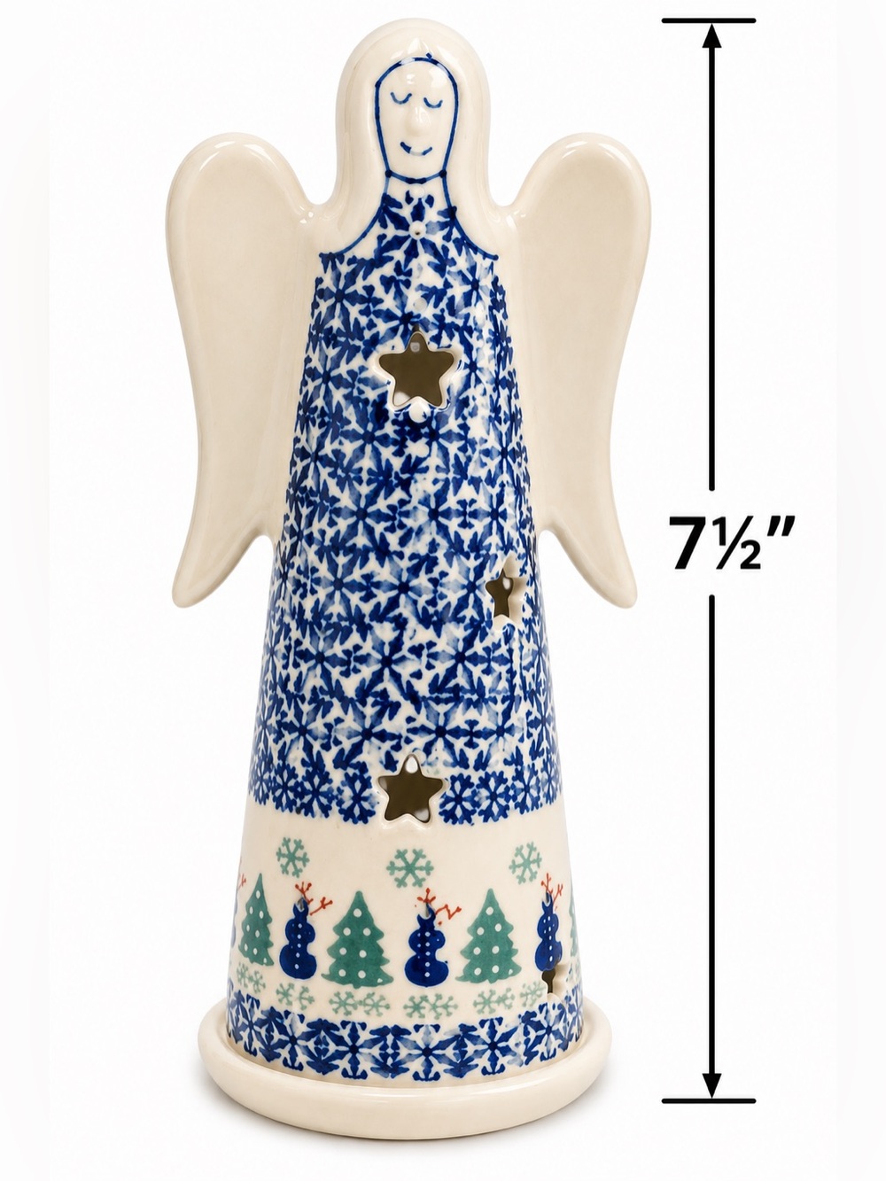 Manufaktura Polish Pottery Angel Luminary Boleslawiec 7.5”